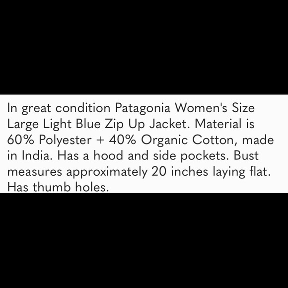 Patagonia Zip Up Jacket Size L - Picture 9 of 9